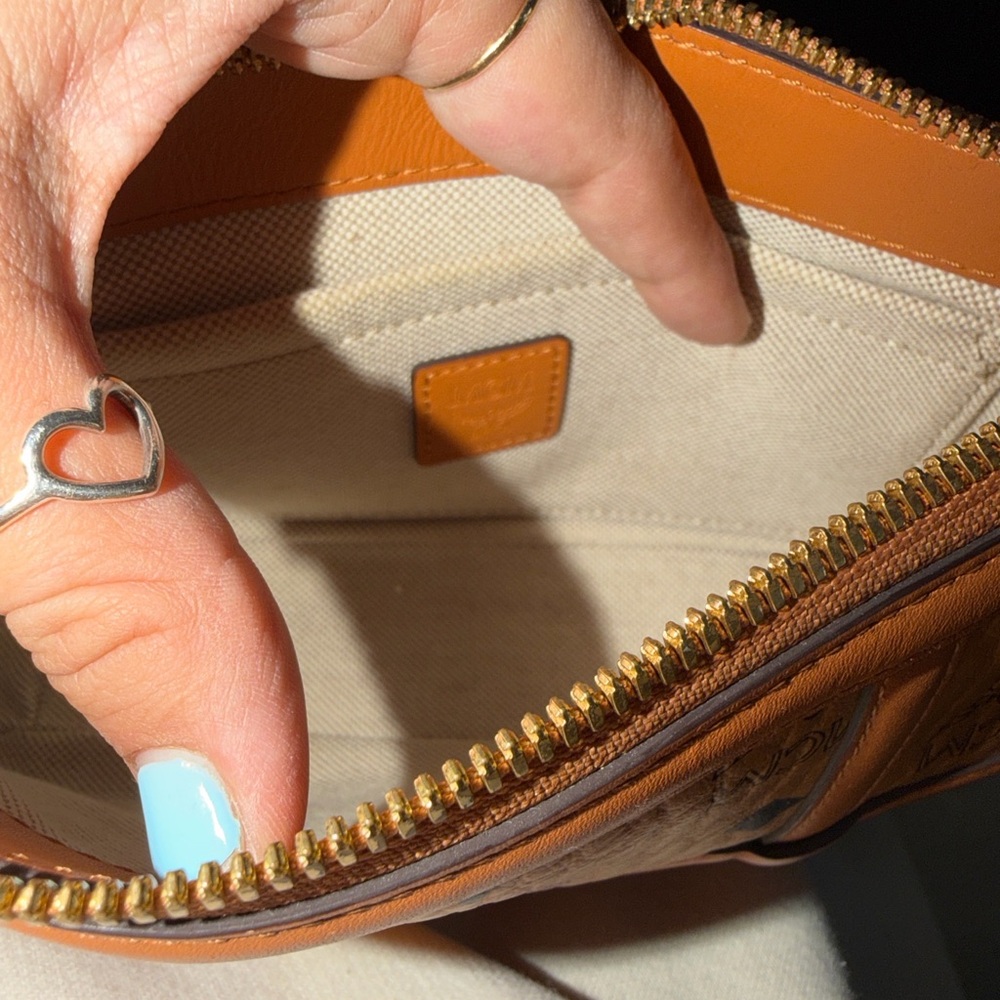 MCM Visetos Mini Shoulder Bag Convertible Crossbody – Cognac – Dust Bag – Mint c - Picture 5 of 8